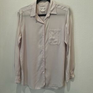 Agnes B Womens Long Sleeves Button Down Blouse Light Rose Pink Size EUR 38